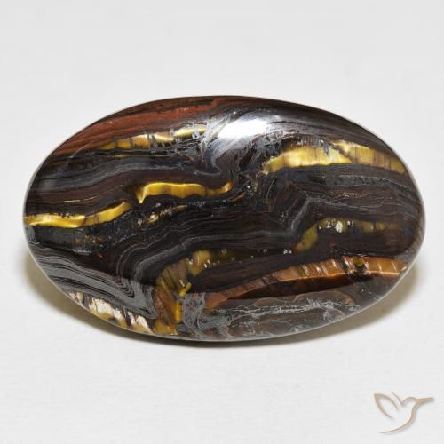 54.17ct Naturale Multicolore Matrice di occhio di tigre, Ovale, Opaco