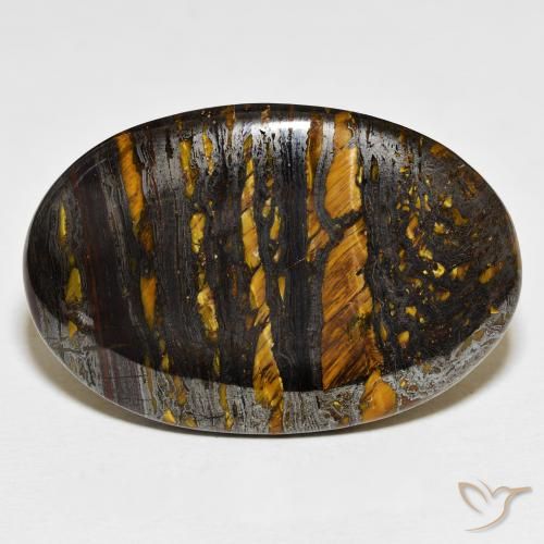 62.53ct Naturale Multicolore Matrice di occhio di tigre, Ovale, Opaco