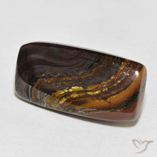 Matrice di occhio di tigre Multicolore naturale da 19.89 ct, Taglio a baguette, Opaco