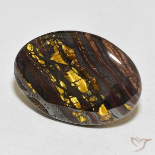Matrice di occhio di tigre Multicolore naturale da 21.43 ct, Ovale, Opaco