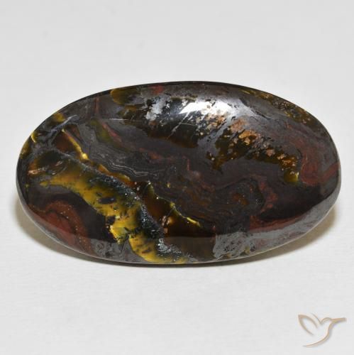 54.96ct Naturale Multicolore Matrice di occhio di tigre, Ovale, Opaco