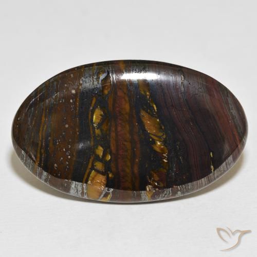 61.24ct Naturale Multicolore Matrice di occhio di tigre, Ovale, Opaco