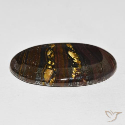 Matrice di occhio di tigre Multicolore naturale da 61.24 ct, Ovale, Opaco