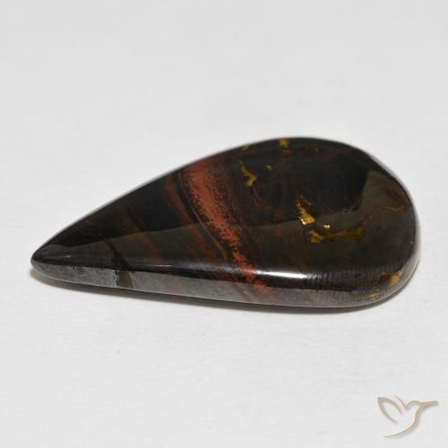 Matrice di occhio di tigre Multicolore naturale da 56.25 ct, Forma a pera, Opaco