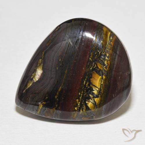 35.20ct Naturale Multicolore Matrice di occhio di tigre, Forma a pera, Opaco