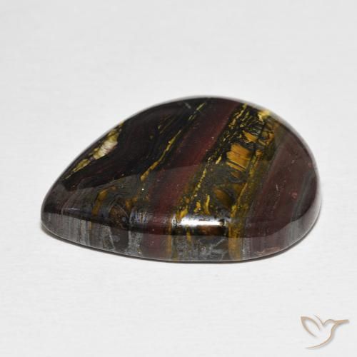 Matrice di occhio di tigre Multicolore naturale da 35.20 ct, Forma a pera, Opaco
