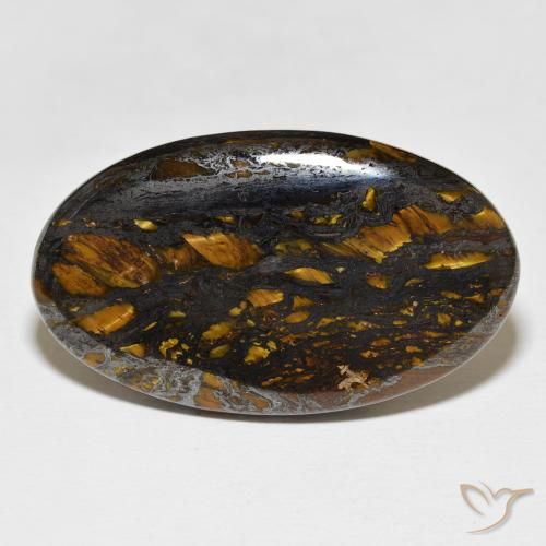 40.04ct Naturale Multicolore Matrice di occhio di tigre, Ovale, Opaco