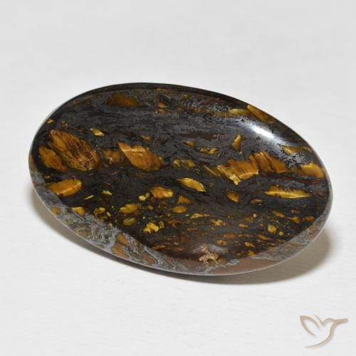 Matrice di occhio di tigre Multicolore naturale da 40.04 ct, Ovale, Opaco