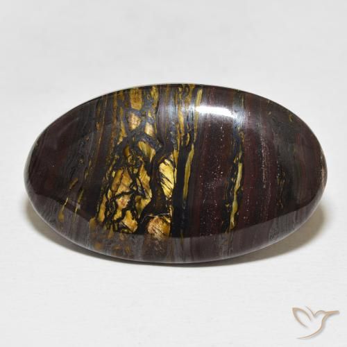 37.13ct Naturale Multicolore Matrice di occhio di tigre, Ovale, Opaco