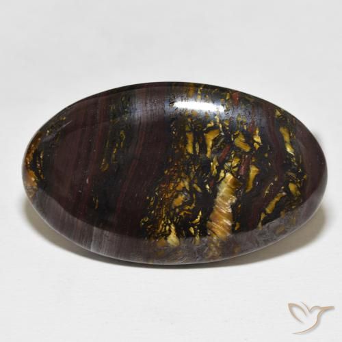 44.53ct Naturale Multicolore Matrice di occhio di tigre, Ovale, Opaco