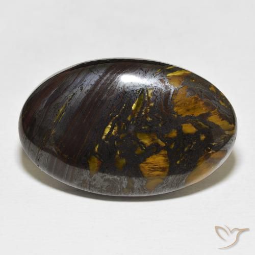 36.47ct Naturale Multicolore Matrice di occhio di tigre, Ovale, Opaco