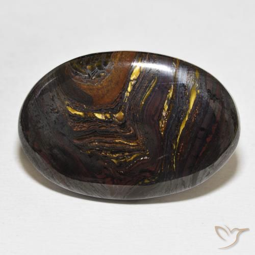 39.68ct Naturale Multicolore Matrice di occhio di tigre, Ovale, Opaco