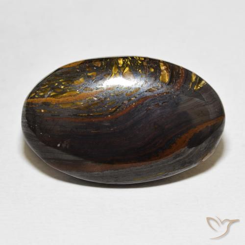 36.70ct Naturale Multicolore Matrice di occhio di tigre, Ovale, Opaco