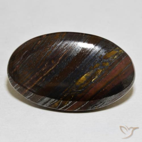 31.94ct Naturale Multicolore Matrice di occhio di tigre, Ovale, Opaco