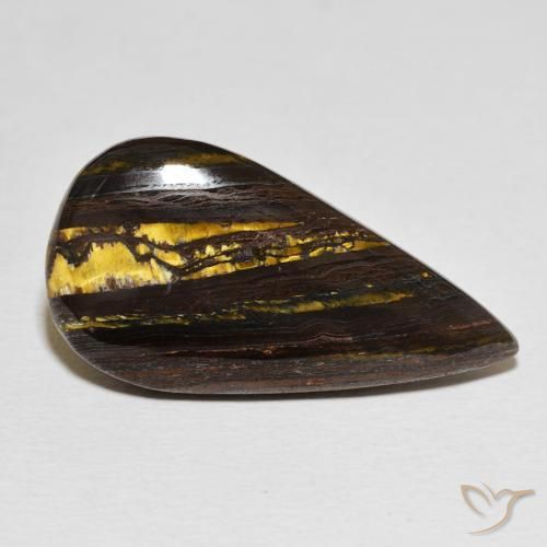 Matrice di occhio di tigre Multicolore naturale da 21.27 ct, Forma a pera, Opaco