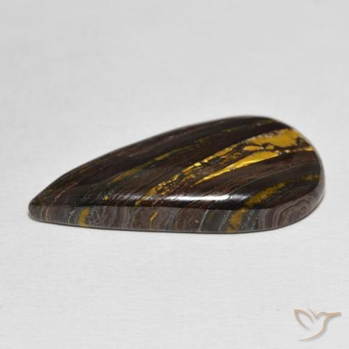 Matrice di occhio di tigre Multicolore naturale da 21.27 ct, Forma a pera, Opaco
