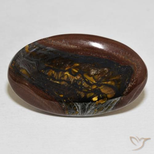 29.85ct Naturale Multicolore Matrice di occhio di tigre, Ovale, Opaco