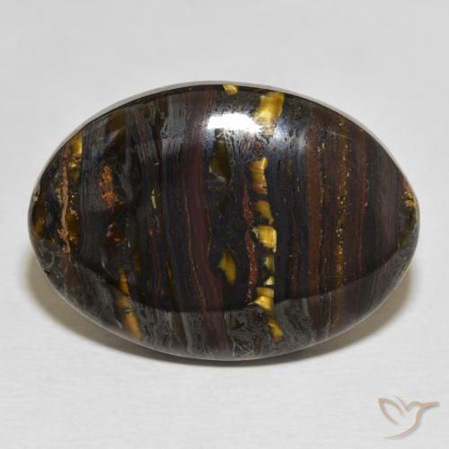 35.29ct Naturale Multicolore Matrice di occhio di tigre, Ovale, Opaco