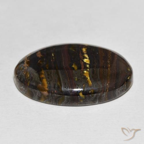 Matrice di occhio di tigre Multicolore naturale da 35.29 ct, Ovale, Opaco