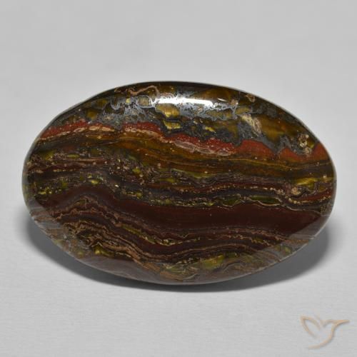 35.50ct Naturale Medium Dark-Brown Matrice di occhio di tigre, Ovale, Opaco