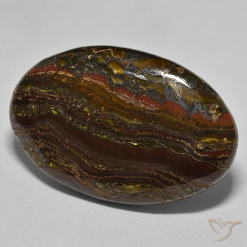 Matrice di occhio di tigre Medium Dark-Brown naturale da 35.50 ct, Ovale, Opaco