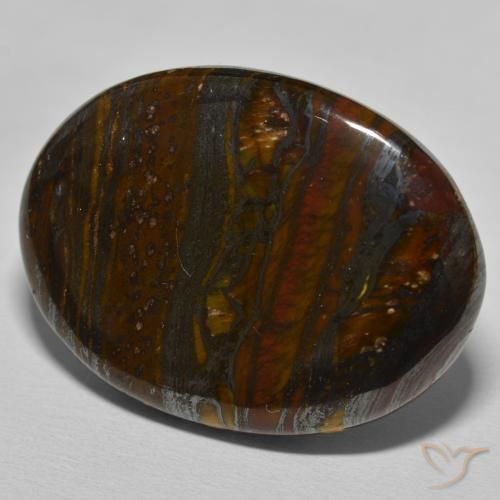 Matrice di occhio di tigre Multicolore Marrone naturale da 39.54 ct, Ovale, Opaco