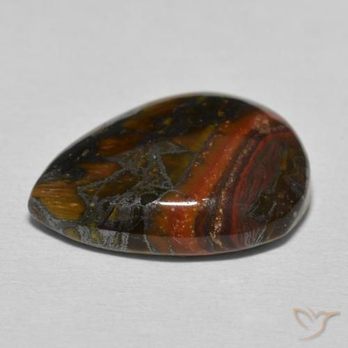 Matrice di occhio di tigre Multicolore Marrone naturale da 13.12 ct, Forma a pera, Opaco