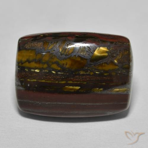 26.98ct Naturale Hickory Brown Matrice di occhio di tigre, Cuscino, Opaco