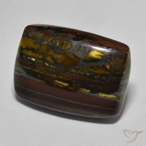 Matrice di occhio di tigre Hickory Brown naturale da 26.98 ct, Cuscino, Opaco