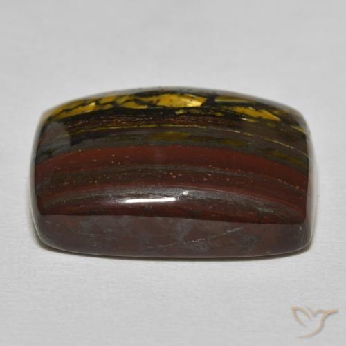Matrice di occhio di tigre Hickory Brown naturale da 26.98 ct, Cuscino, Opaco