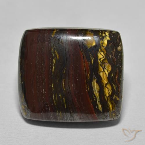 27.07ct Naturale Marrone caldo Matrice di occhio di tigre, Cuscino, Opaco