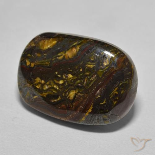 Matrice di occhio di tigre Marrone caldo naturale da 20.80 ct, Cuscino, Opaco