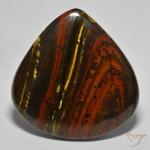 68.05ct Naturale Multicolore Marrone Matrice di occhio di tigre, Forma a pera, Opaco