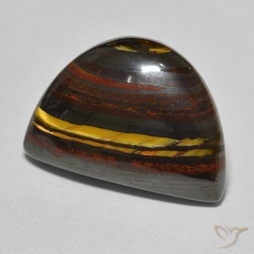 Matrice di occhio di tigre Hickory Brown naturale da 20.41 ct, Taglio a fantasia, Opaco