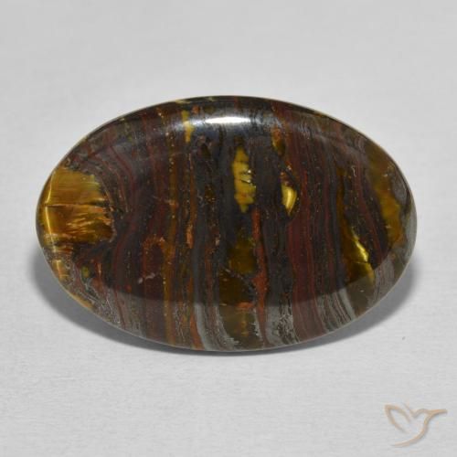 23.56ct Naturale Multicolore Matrice di occhio di tigre, Ovale, Opaco