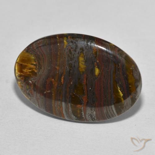 Matrice di occhio di tigre Multicolore naturale da 23.56 ct, Ovale, Opaco