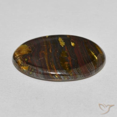 Matrice di occhio di tigre Multicolore naturale da 23.56 ct, Ovale, Opaco