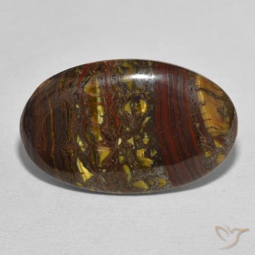 21.51ct Naturale Multicolore Matrice di occhio di tigre, Ovale, Opaco