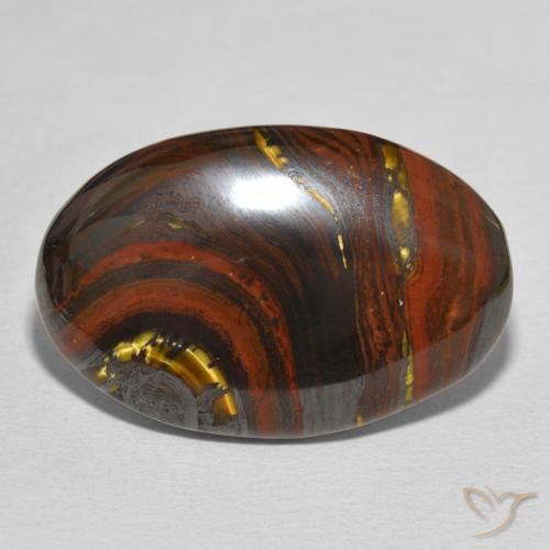 27.87ct Naturale Multicolore Matrice di occhio di tigre, Ovale, Opaco