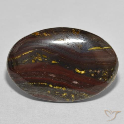 30.81ct Naturale Multicolore Matrice di occhio di tigre, Ovale, Opaco