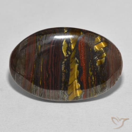 28.81ct Naturale Multicolore Matrice di occhio di tigre, Ovale, Opaco