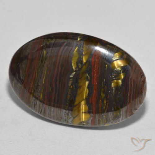 Matrice di occhio di tigre Multicolore naturale da 28.81 ct, Ovale, Opaco