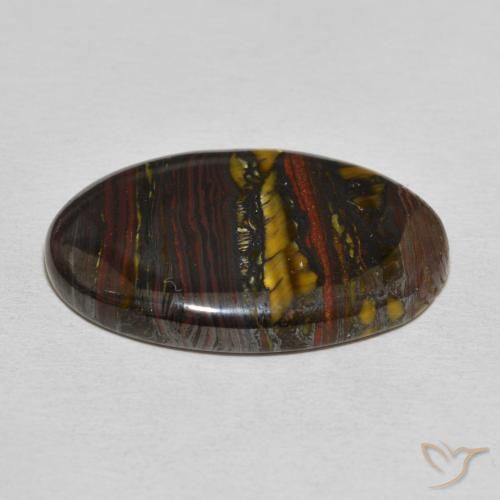 Matrice di occhio di tigre Multicolore naturale da 28.81 ct, Ovale, Opaco