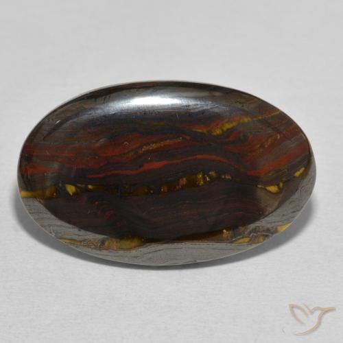 24.74ct Naturale Multicolore Matrice di occhio di tigre, Ovale, Opaco
