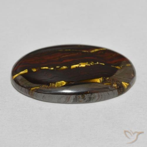 Matrice di occhio di tigre Multicolore naturale da 24.74 ct, Ovale, Opaco