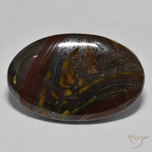41.90ct Naturale Hickory Brown Matrice di occhio di tigre, Ovale, Opaco