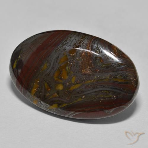 Matrice di occhio di tigre Hickory Brown naturale da 41.90 ct, Ovale, Opaco