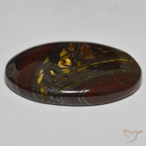 Matrice di occhio di tigre Hickory Brown naturale da 41.90 ct, Ovale, Opaco
