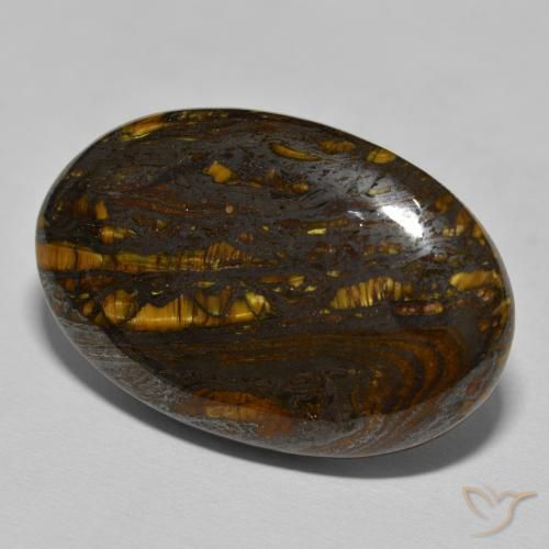 Matrice di occhio di tigre Marrone caldo naturale da 55.99 ct, Ovale, Opaco