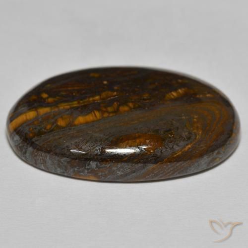 Matrice di occhio di tigre Marrone caldo naturale da 55.99 ct, Ovale, Opaco